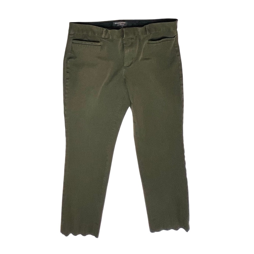 Banana Republic Sloan Curvy Fit Mid‎ Rise Ankle Trousers Pants 12 Green
